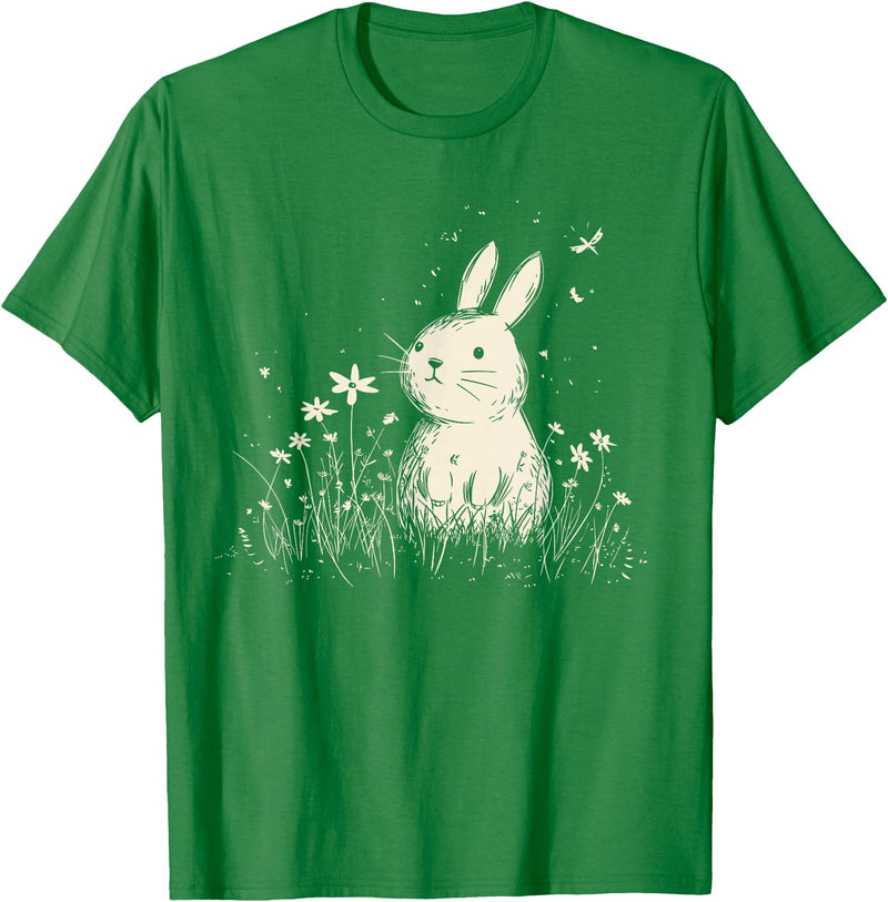 Bunny Rabbit Chibi Japanese Kawaii Cute Animal Alt Aesthetic T-Shirt in Kelly Green
