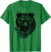 Best Tribal Tattoo Designs I Trends I Born for Art Bear Grizzly Nordic Indian Celtic Mythology Wild Animal Fan T-Shirt - Kelly Green