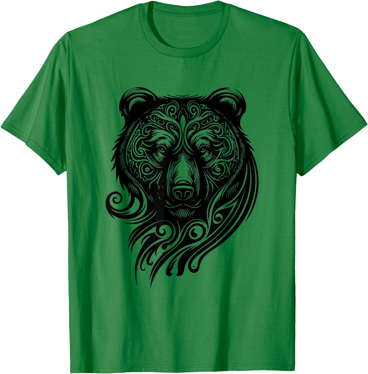 Best Tribal Tattoo Designs I Trends I Born for Art Bear Grizzly Nordic Indian Celtic Mythology Wild Animal Fan T-Shirt - Kelly Green