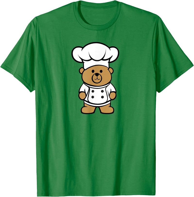 Bear In A Chef Hat - Cute Chef Bear Chef Bear - Cute Bear In A Chef's Hat Bear Chef T-Shirt - Kelly Green