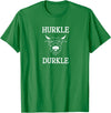 The Kilted Crow Hurkle Durkle Funny Scotland Highlands Cow Graphic T-Shirt - Kelly Green