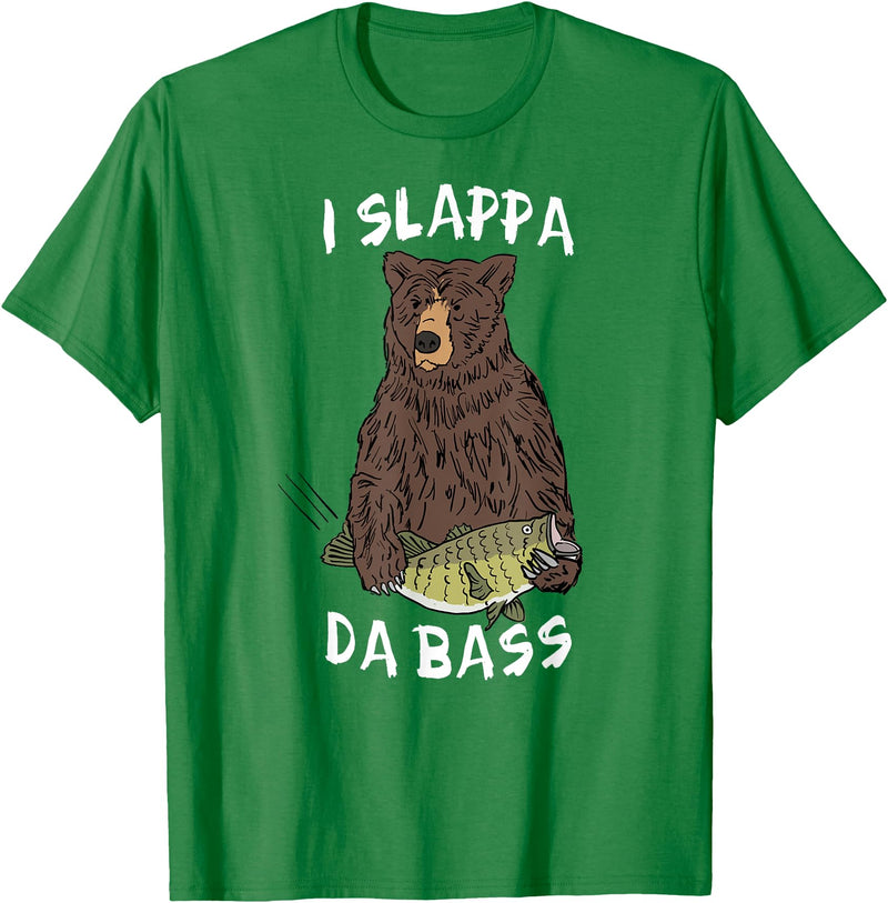 Musical Bears I SLAPPA DA BASS (Bear Playing Bass) T-Shirt - Kelly Green