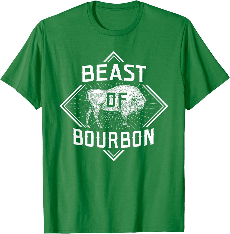 Bison Lover Shirts Beast Of Bourbon - American Bison Buffalo Lover Wildlife T-Shirt - Kelly Green