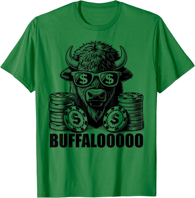 Gambling Gift Casino Gambler Stuff & Accessories Lucky Buffalo Casino Slot Machine BUFFALOOOOO Gambling T-Shirt, Small, Grey