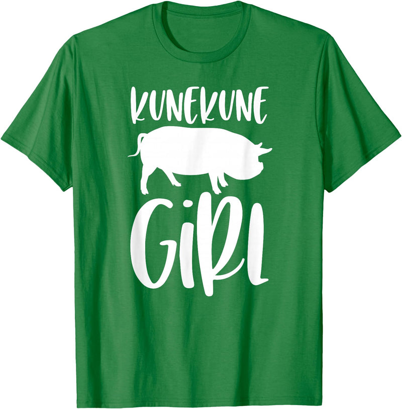 Angry Ant Graphics - Kunekune Pig Gifts Kune Kune Pig Gift for Women - Kunekune Girl T-Shirt - Kelly Green
