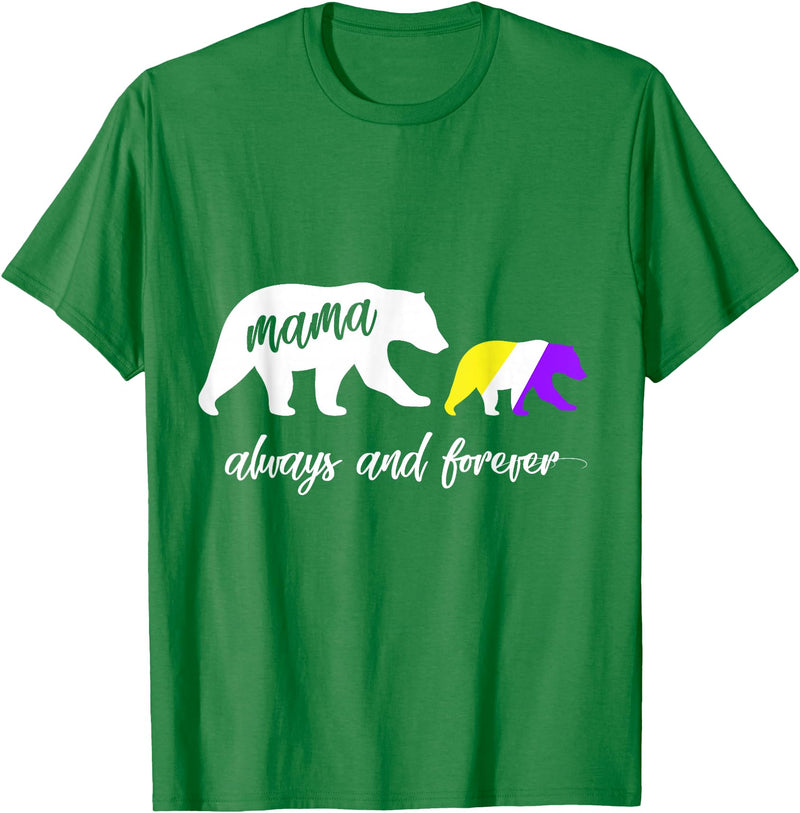 Nonbinary & Genderqueer Mama Bear T-Shirt Cute Nonbinary Mama Bear T-Shirt - Kelly Green