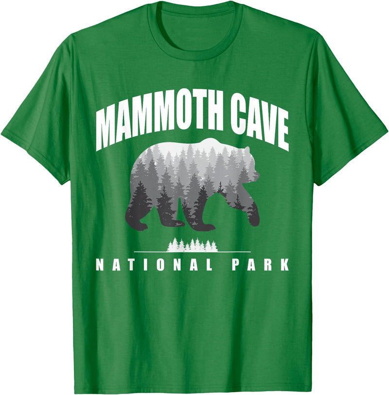 Mammoth Cave National Park USA Parks Mammoth Cave National Park Bear Souvenir US Parks T-Shirt - Kelly Green