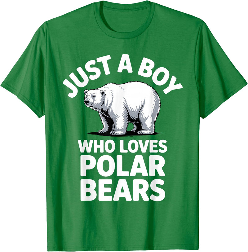 Polar Bear Gift Polar Bear Accessories & Stuff Cute Polar Bear Art for Boys Kids Men Arctic Polar Bear T-Shirt - Kelly Green