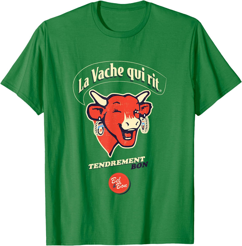 The Laughing Cow French Slogan T-Shirt - Kelly Green