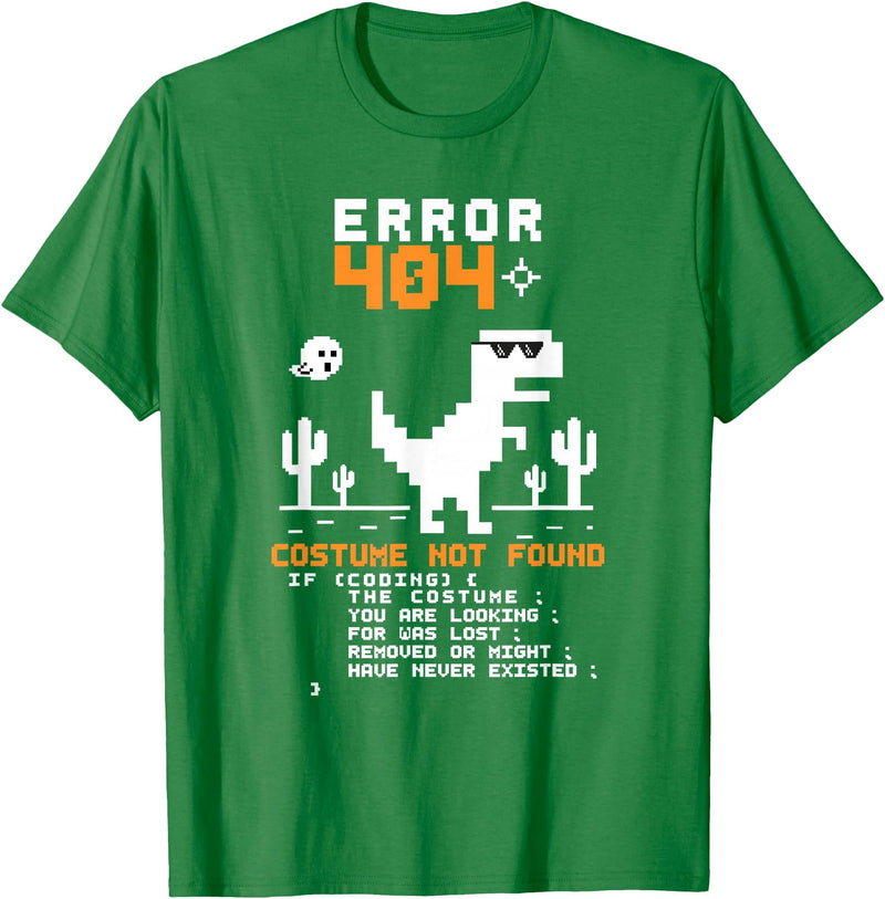 Funny Halloween Error 404 Costume Not Found Error 404 Costume Not Found Halloween Coding Programmer Geek T-Shirt - Kelly