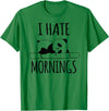 Funny humorous Sayings & Sarcastic Slogans Co. I Hate Mornings Panda Bear Cute Humor Night Owl PJ Men Women T-Shirt - Kelly Green