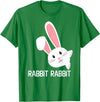 Rabbit First Day of the Month Good Luck Phrase T-Shirt in Kelly Green