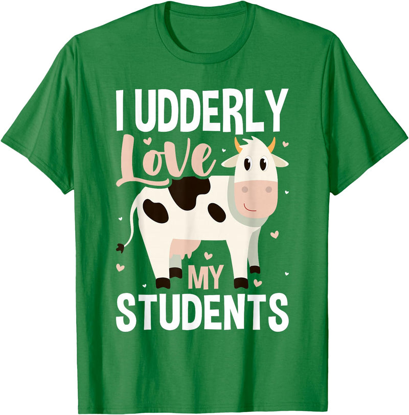 Cow Lover Gift Co. Cow Teacher Lover T-Shirt - Kelly Green