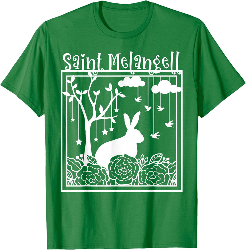 St Melangell Hares Rabbit Owner Catholic T-Shirt in Kelly Green
