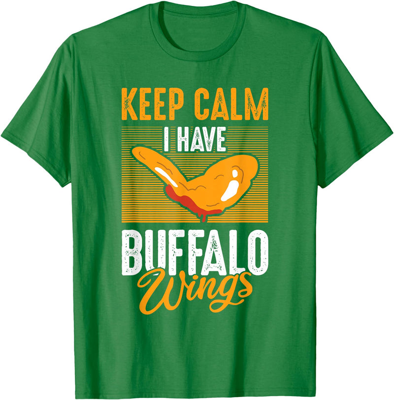 Buffalo Wings Fried Chicken Hot Wing Sauce T-Shirt - Kelly Green