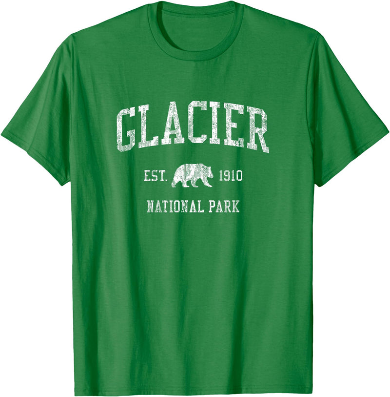 Jim Shorts Glacier National Park T-Shirt Vintage Sports Design Tee T-Shirt - Kelly Green