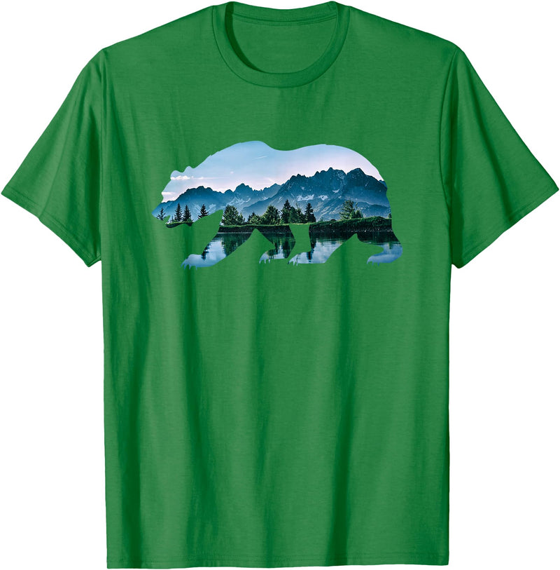 Retro National Park Shirts Bear Vintage National Park Bear Wildlife Mountains T-Shirt - Kelly Green