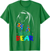 Papa Bear Autism Awareness Month Gifts Autism Dad Papa Bear Autism Awareness Gifts for Autism Dad Support T-Shirt - Kelly Green