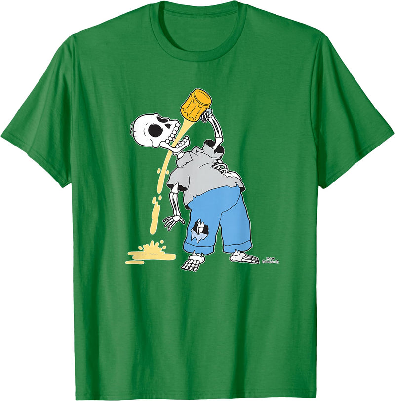 The Simpsons Homer Skeleton Beer Treehouse of Horror T-Shirt - Kelly Green