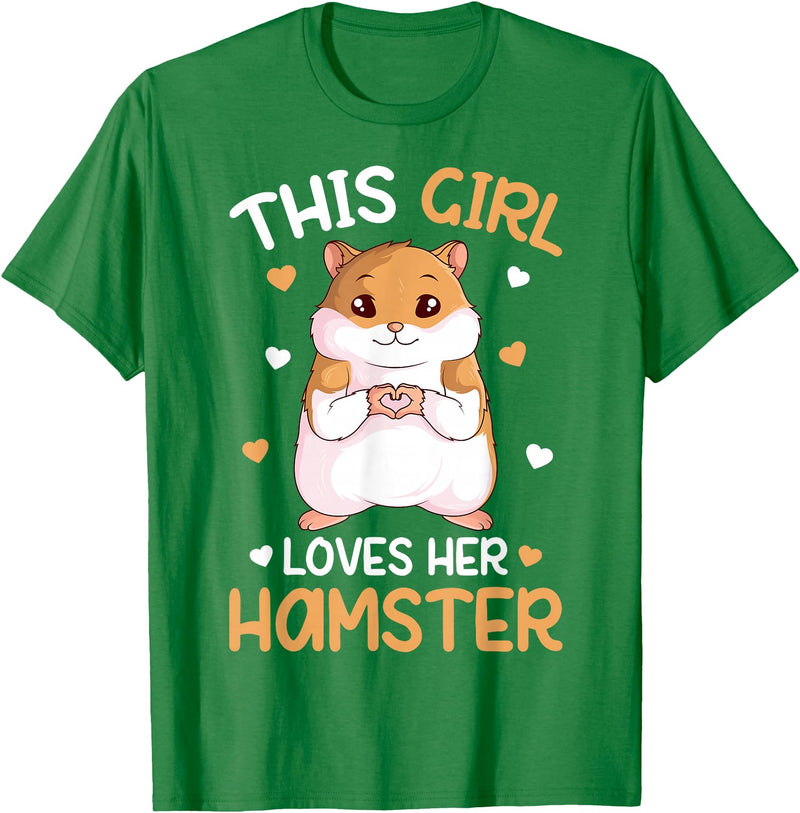 This Girl Loves Her Hamster Hammy Girls Hamster Lover T-Shirt - Kelly Green