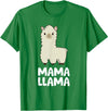 Llama Mama And Llama Papa Gifts Women Llama Mom Mama Llama T-Shirt - Kelly Green