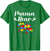Mama Bear Autism Awareness Mom Puzzle Clothing Co Autism Awareness Mama Bear Proud Autistic Mom T-Shirt - Kelly Green