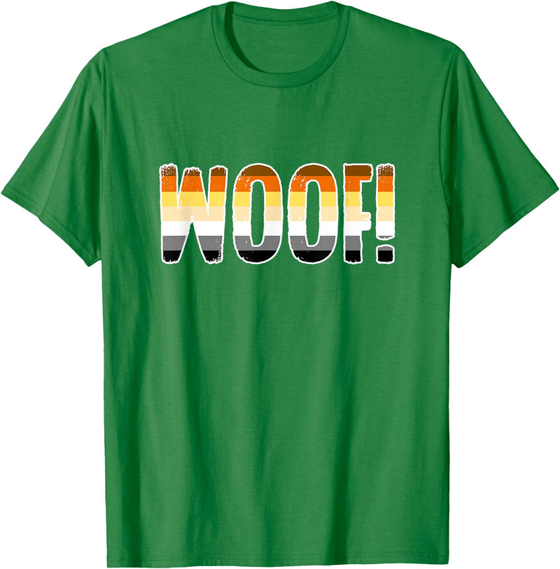 Gay Bear Apparel Woof! - Funny Gay Pride Bear T-Shirt - Kelly Green