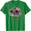 Coquette Sad Hamster Meme Crying T-Shirt - Kelly Green