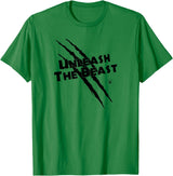 UNLEASH THE BEAST Gym Rabbit Workout Motivation T-Shirt in Kelly Green