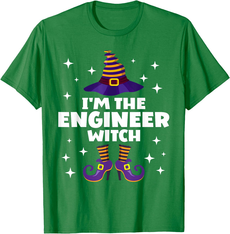 Funny Happy Engineer Witch Co Funny Engineer Witch Family Matching Halloween Engineering T-Shirt - Kelly Green