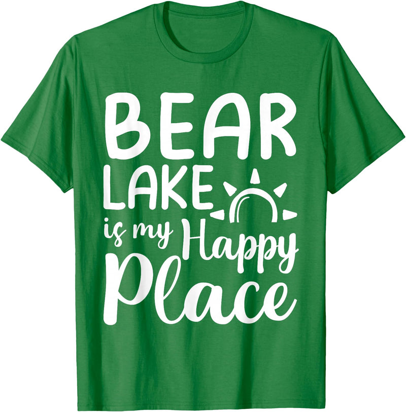 Lake Gifts & Accessories Bear Lake Is My Happy Place - Camping Nature Outdoor Lake T-Shirt - Kelly Green