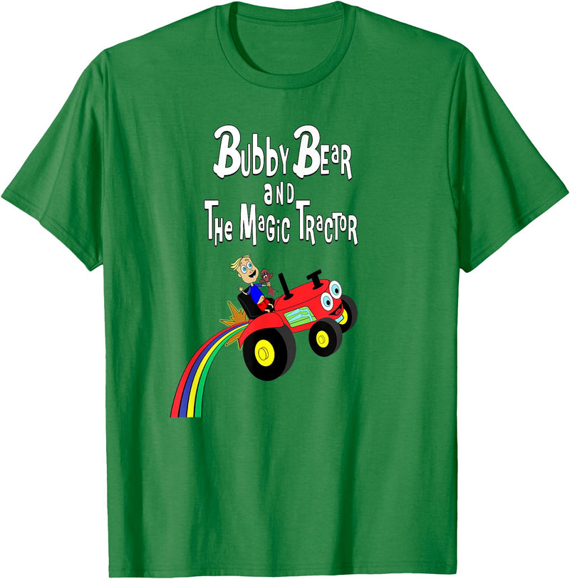 Strange Planet Apparel Bubby Bear and the Magic Tractor T-Shirt - Kelly Green