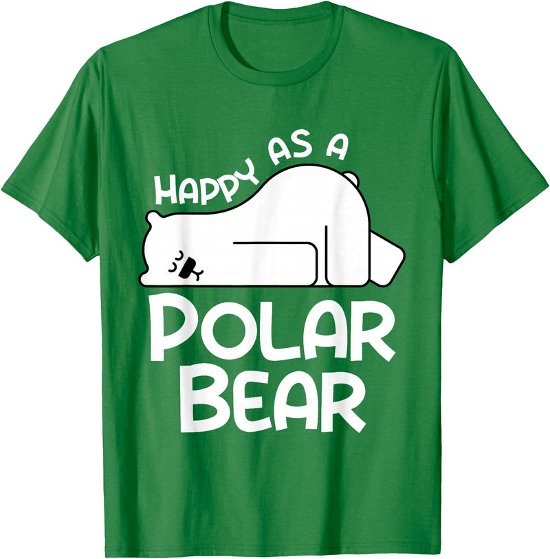 Polar Bear Design Polar Bear Stuff | Happy As a Polar Bear T-Shirt - Kelly Green