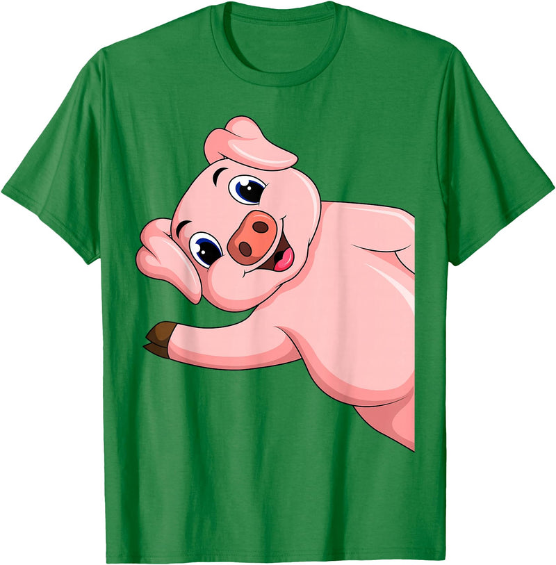 Funny Pig Lover & Owner Gift Ideas Pig Swine Kids Boys Girls Women T-Shirt - Kelly Green