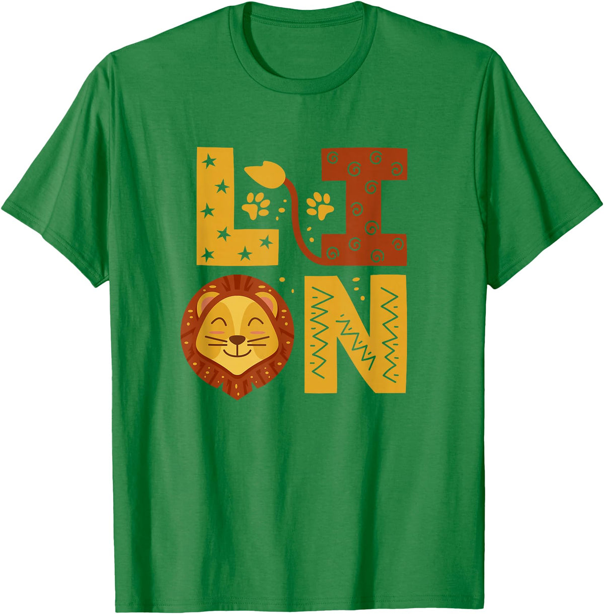 SHIRTSIDE Lion Lion Wild Animal Lover T-Shirt - Kelly Green