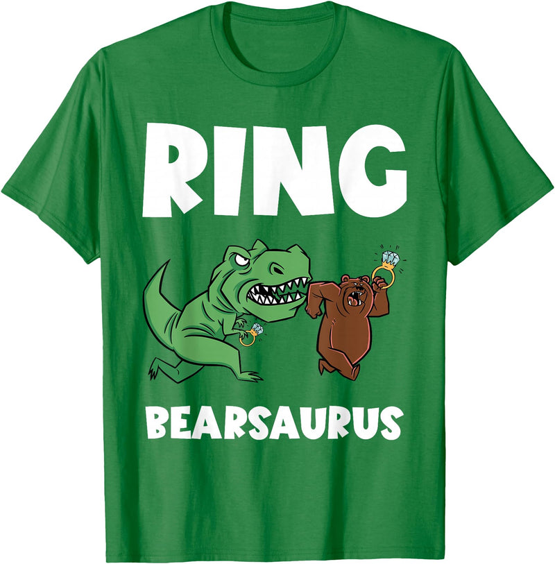Funny Ring Bearer Wedding Ring Funny Ring Bearer Security Bear Dino Wedding Party Ring T-Shirt - Kelly Green