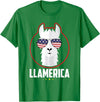 Cool Llama - Zoo - Wildlife Stuff Llamerica Llama T-Shirt - Kelly Green