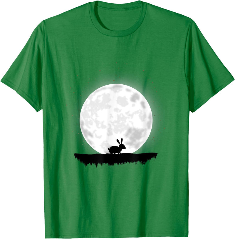 Rabbit in Moon and Moonlight T-Shirt in Kelly Green