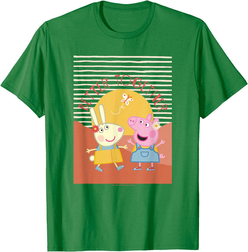 Peppa Pig Better Together Rebecca Rabbit Retro Portrait T-Shirt - Kelly Green