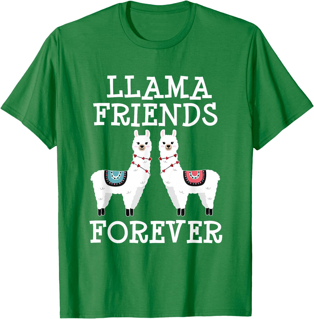 Llama Friendship Girls Llama Friends Girls Women Llama Friendship T-Shirt - Kelly Green