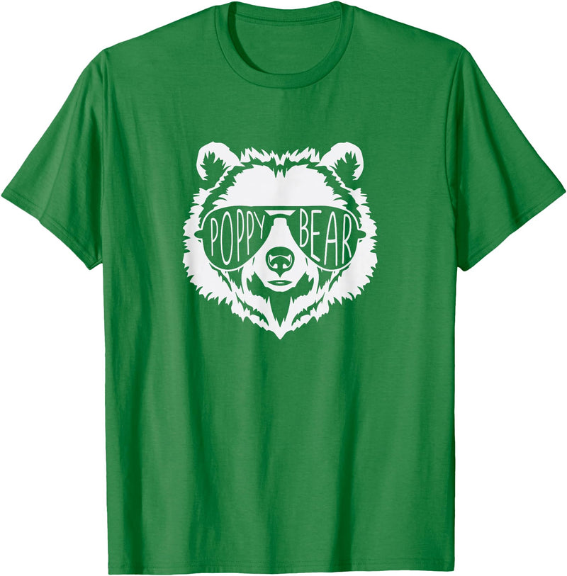 poppy Bear Family Apparel Poppy Bear Face with Sunglasses T-Shirt - Kelly Green