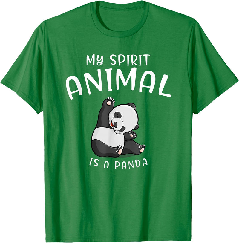 Animal Shirt Gifts for Birthday My Spirit Animal is A Panda Panda Bear SHIRTAnimal Lover Tee T-Shirt - Kelly Green