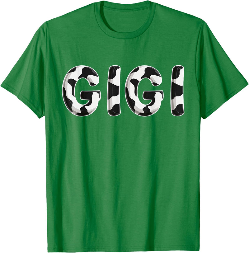 Cow Pattern Print Family Matching Birthday Shirts Cow Gigi Birthday Family Matching Mothers Day Boy Girl Farm T-Shirt -