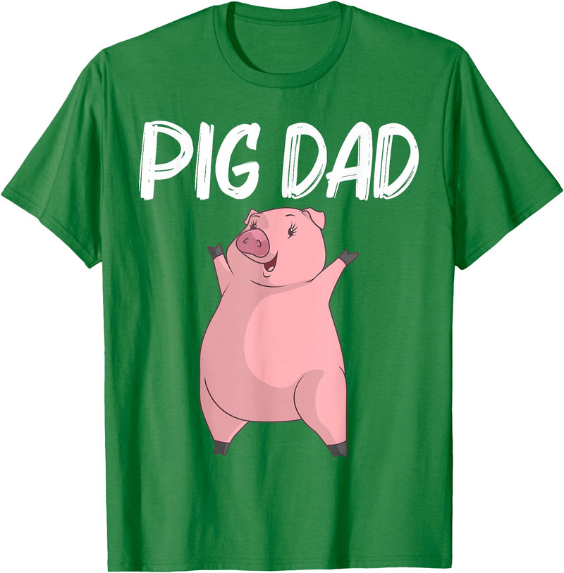 Best Pig Hog Livestock Barn Farming Accessories Cool Pig Gift For Dad Father Swine Boar Piggy Farm Animal T-Shirt - Kelly Green