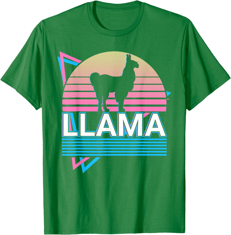 Llama Gifts Llama Alpaca Retro T-Shirt - Kelly Green