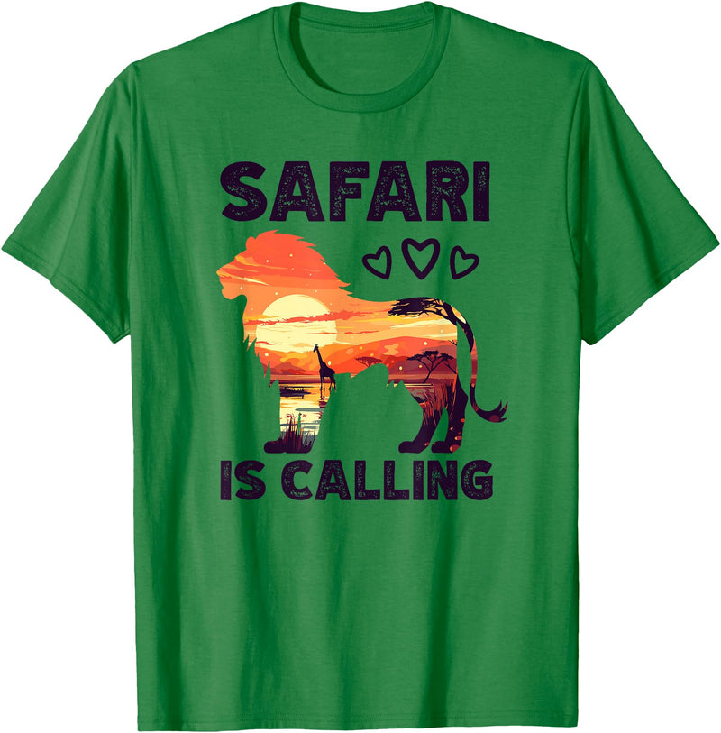Special Lion Safari Gifts Lion Safari Is Calling T-Shirt - Kelly Green