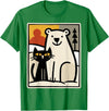Utschki Bratschki Black Cat and Polar Bear Winter Animal Cute Snow Art T-Shirt - Kelly Green