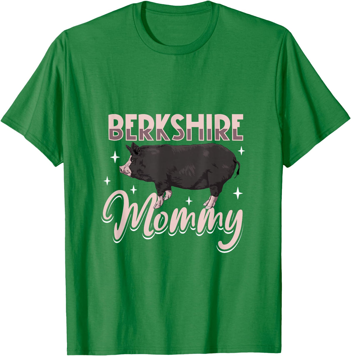 Creative Berkshire Pig designs Berkshire Pig Mommy T-Shirt - Kelly Green