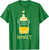 atelier mushroom HONEY Sweet Honey Bear Honey Bottle & Yellow Heart Graphic T-Shirt - Kelly Green