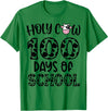 Holy Cow 100 Days Of School teachers Students Kids T-Shirt - Kelly Green